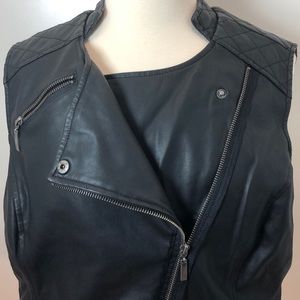 Lane Bryan Faux Leather Moto Vest